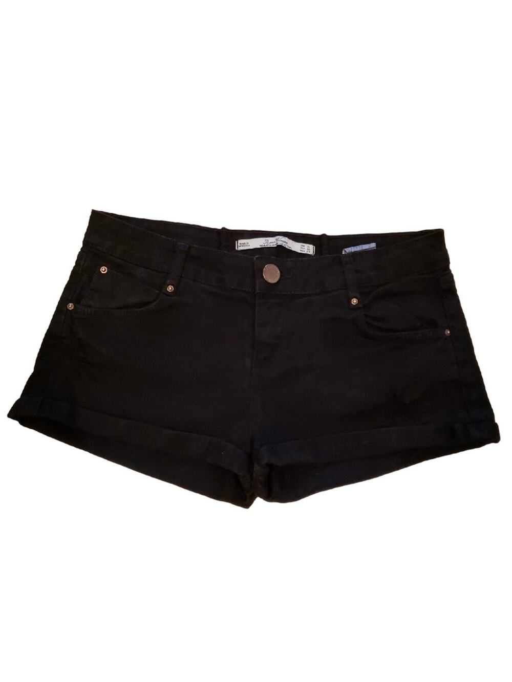 Leara Women's 02 Black Denim Cuffed Shorts